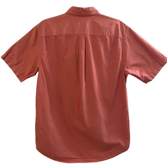 Eddie Bauer Vintage Men's Short Sleeve Casual Button Down Shirt Brick Red Size S - Picture 3 of 8